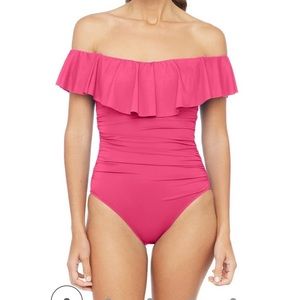 La Blanca Off The Shoulder One Piece Swimsuit Sz 6